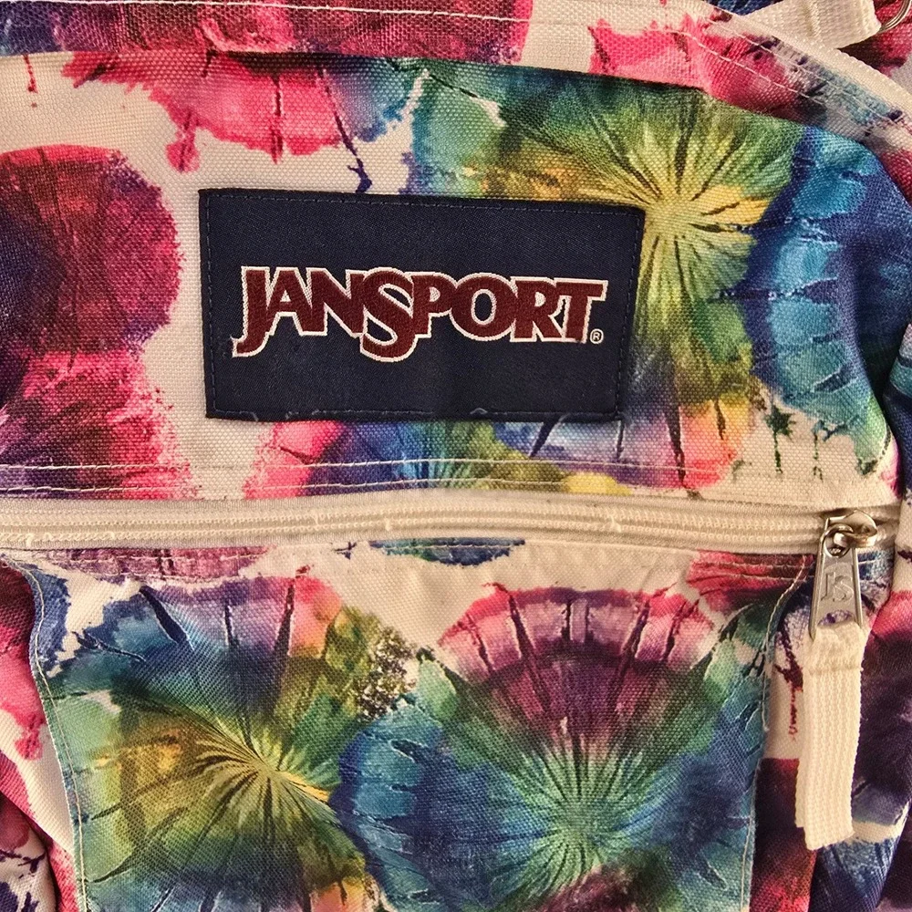JanSport Big Student Backpack Multi Color Tie Dye Kaleidoscope School Bag